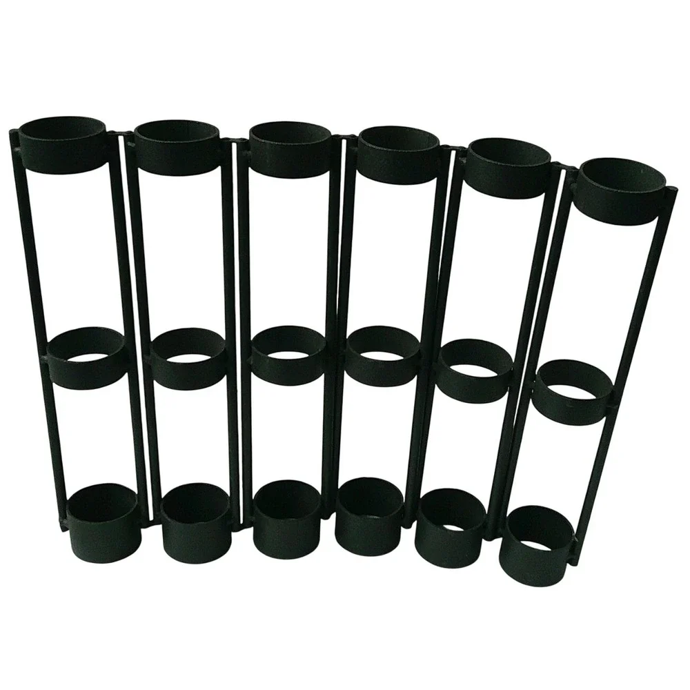 Metal Hinged Tube Vase Holder Stand Black 6 Slot Propagation Base